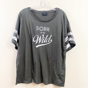Blank Paige Born to be Wild Gray/White T-Shirt